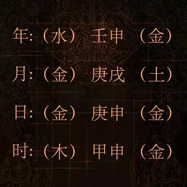 甲生申月富贵八字