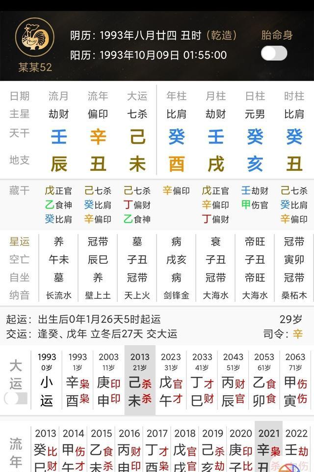 丁酉年已酉月富贵八字