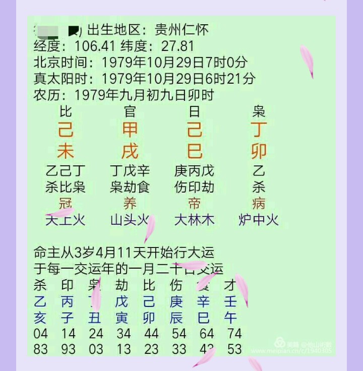 己未日出生富贵八字