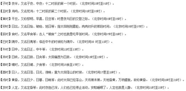 时辰八字表格