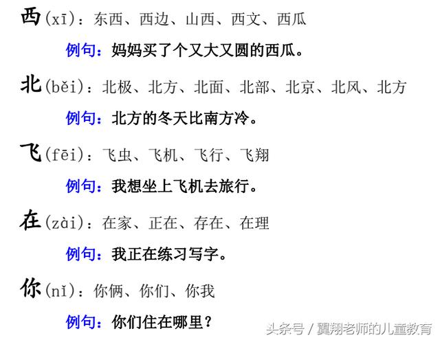 八字组词造句一年级简单的