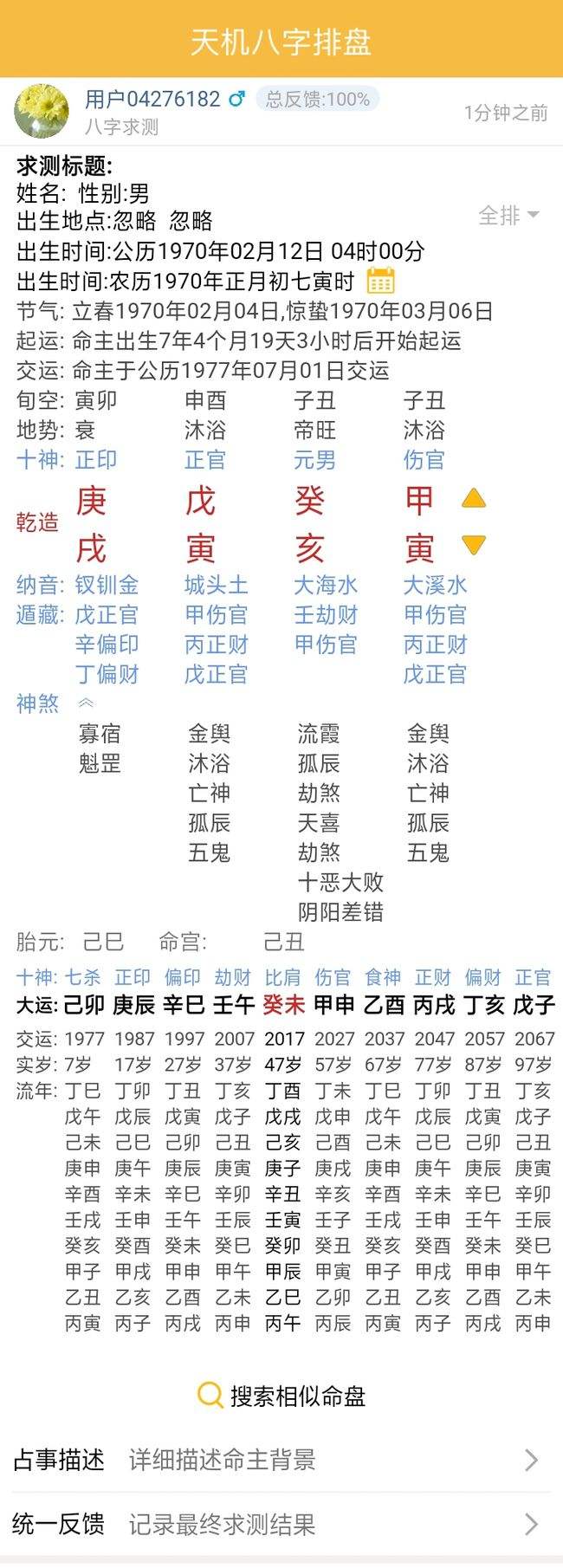 只有一位偏官的八字
