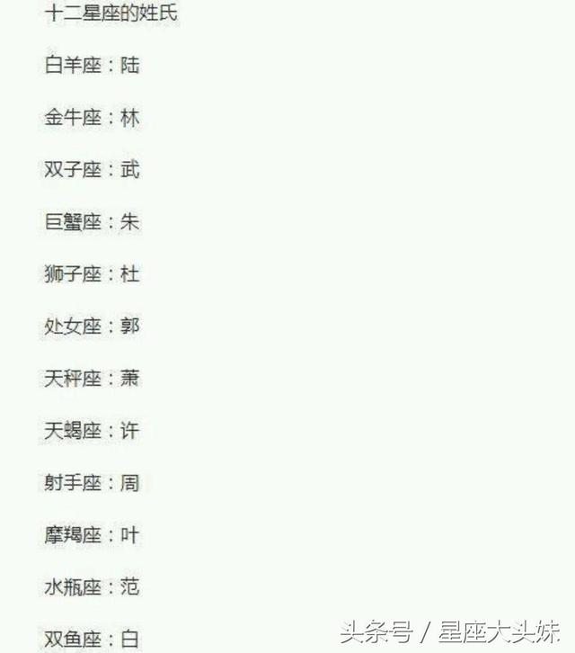 星座八字姓名