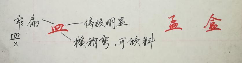 八字头偏旁写法