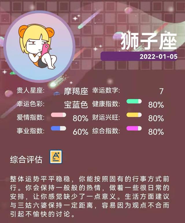 2022年1月5日的生肖运势