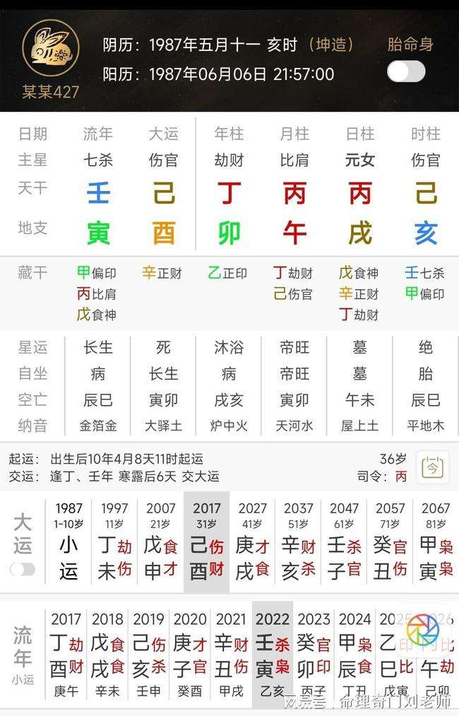 2019年10月21日八字