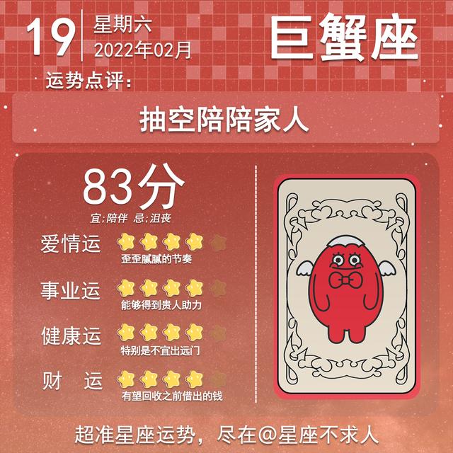 2022年2月19日星座生肖运势