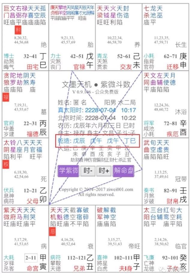 紫微在线八字排盘算命