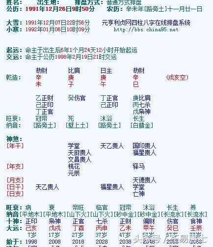 男命八字日支为喜用神